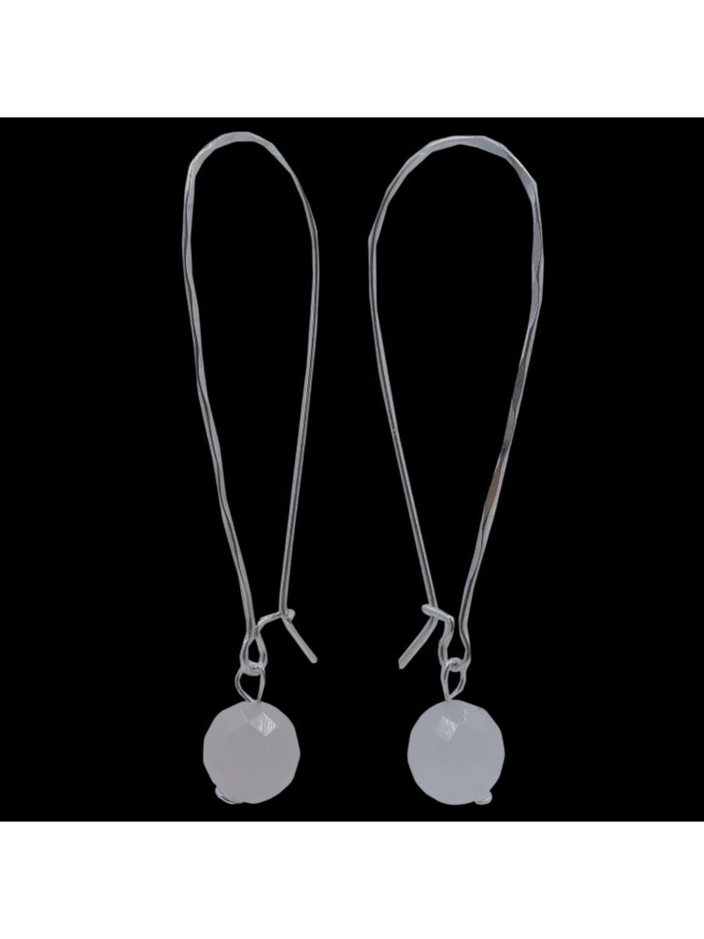 Rose Quartz Earrings Pretty in Pink Sterling Silver Dangle Drop Crystal Jewelry